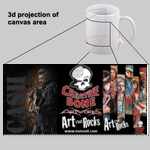 Johnny Cash with Slices of Art that Rocks and logo - 11 oz Ceramic mug