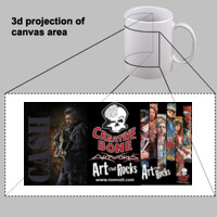 Johnny Cash with Slices of Art that Rocks and logo - 11 oz Ceramic mug