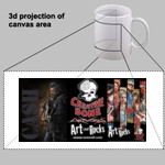 Johnny Cash with Slices of Art that Rocks and logo - 11 oz Ceramic mug