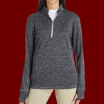 Women's Brushed Terry Heathered Quarter-Zip Pullover